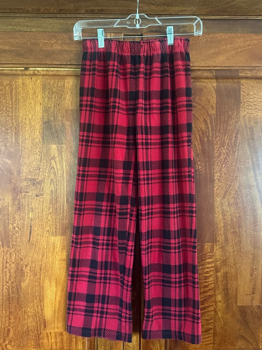 Holiday Time Red and Black Plaid Kids Pajama Bottoms